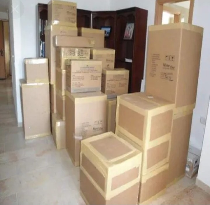 packed cardboard boxes
